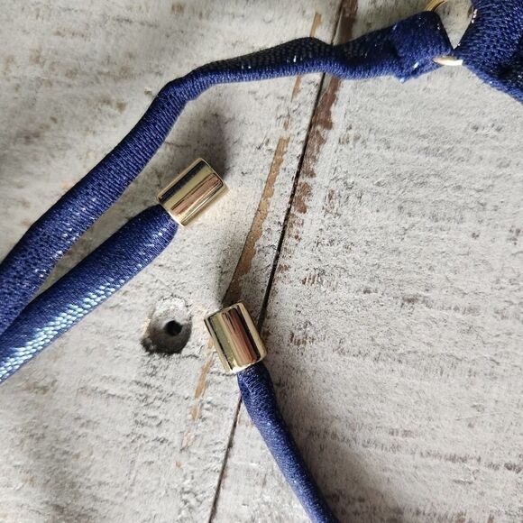 NWT L’AGENT BY AGENT PROVOCATEUR Sevilla Bikini Top  Metallic NAVY Size Small - Picture 2 of 5